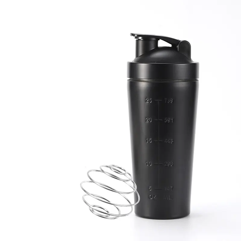 25oz biểu tượng tùy chỉnh dây Whisk bóng chân không nhiệt Shaker cup đôi tường thép không gỉ Shaker chai với Twist và khóa