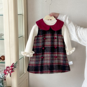 Tongxingyuan Girls Plaid Vest Dress Set With Fleece Lining Autumn Winter Princess Outfit Children's Clothing - Product Image 3