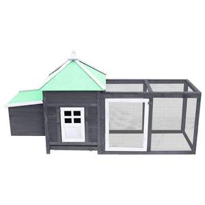 Poulailler en bois massif JX Outdoor, espace d'activité ample, espace de vie imperméable et chaud, facile à nettoyer - Product Image 3