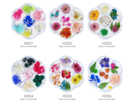 Design mixte de vraies fleurs, breloque pour ongles, décoration de fleurs séchées, artisanat en résine 3D pour Nail Art, fleurs sèches