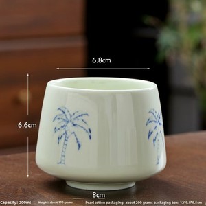 Vendita all'Ingrosso di Nuove Tazze da Tè di Qualità, Tazze in Ceramica Dipinte a Mano con Motivo di Palme, Tazze da Caffè in Stile Tropicale Mediorientale - Product Image 4