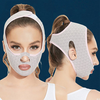 Ceinture Minceur V-lift en Matériau Doux pour la Peau, Réduit et Améliore le Double Menton avec Bandages Réutilisables