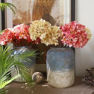 Flor Artificial de Hortensia de Tallo Único con Aspecto Seco, Flor de Seda en Tonos Otoñales para Decoración del Hogar y Exhibición en Tiendas - Product Image 1