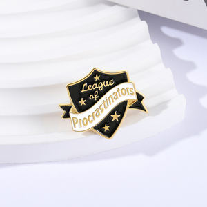 Broche en émail « <span class=keywords><strong>Ligue</strong></span> <span class=keywords><strong>des</strong></span> Procrastinateurs » – Broches rétro en métal pour sac à dos, vêtements, revers – Bijoux cadeaux pour amis - Product Image 2