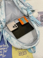 Sac à dos scolaire SAIDING de style chinois moderne avec fermeture éclair en feuille de bambou, bretelles courbées pour les élèves du collège et du lycée