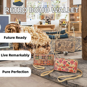 Cartera Corta de Estilo Bohemio Retro WS81, Multifuncional, de Gran Capacidad, con Cierre, para Teléfono Móvil, Monedero, Venta al por Mayor - Product Image 2