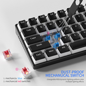For KA616 60 Percent Tkl 61 Keys Pudding Keycaps Red Switch RGB Backlit Hot Swap <b>USB</b> Type-C Wired Gaming <b>Keyboard</b> KA616 61 Keys - Product Image 6