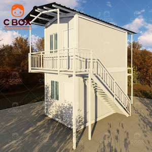 Casa Contenedor Desmontable Prefabricada Modular de 2 Pisos con Panel Sándwich, Personalizable, para Oficina o Vivienda Pequeña, con Techo a Dos Aguas - Product Image 3