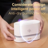 Diffuseur d'arômes portable USB pour voiture et maison, humidificateur d'air évaporatif en plastique, diffuseur de brume parfumée à flamme artificielle