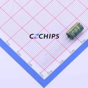 Condensateur électrolytique en aluminium à montage traversant RC063M470LO6.3*11TH-2A1E, montage traversant, D6.3xL11mm 47uF 20% 63V 305mA - Product Image 1