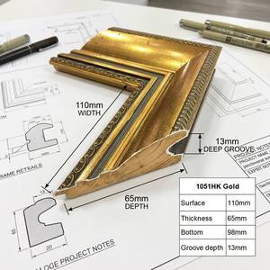Cornice Dorata di Lusso Ornata 120mm di Larghezza, Cornice Barocca in Legno Intagliato per Dipinti ad Olio, Decorazione per Gallerie d'Arte - Product Image 5
