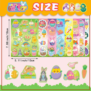 Autocollants Lapin de Pâques GF, 24 feuilles, pour paniers de Pâques pour enfants, décorations de classe pour enseignants, fournitures pour fêtes - Product Image 3