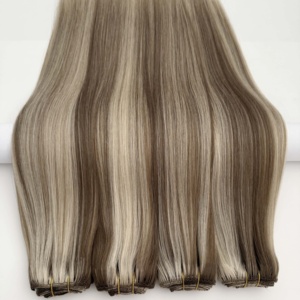 Wholesale Virgin Hair Manufacturers <b>Cheap</b> Natural Straight Blackdark Brownlight Brown Thick Machine Weft Hair <b>Extension</b> - Product Image 4