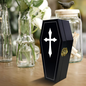 Toptan Ahşap Evcil Hayvan Urnleri, Haç Tasarımlı Gotik Tarz Ahşap Evcil Hayvan Kremasyon Urnleri - Product Image 2