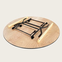 Table de banquet pliante ronde avec plateau fini enduit transparent