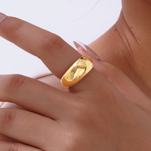 Minimalist Gold Color Chunky <strong>Rings</strong> Trendy Geometric Round Circle <strong>Rings</strong> for Women Thick Gold <strong>Stack</strong> <strong>Rings</strong> Female Wedding Jewelry - Product Image 6