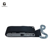 Sangles d'arrimage à cliquet pour remorque de voiture ou de bateau de 2 pouces, boucle à pagaie sur le dessus, crochet PE/PP, résistance à la rupture de 600 kg
