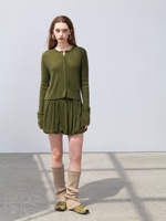 Mini-jupe en cachemire pur tricoté pour femme, taille naturelle, plissée, vintage, écologique, chaude, douce, élégante et luxueuse pour l'hiver