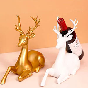 Porte-bouteille de vin en forme de cerf doré, décoration de Noël, statues en résine de renne, support de <span class=keywords><strong>comptoir</strong></span>, décoration de bureau, porte-vin - Product Image 3