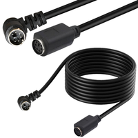 90-Grad-Winkel S-Video Mini-DIN 6-Pin Koaxialkabel mit PVC-Ummantelung, Stecker-Buchse, für Lautsprecher und Monitore