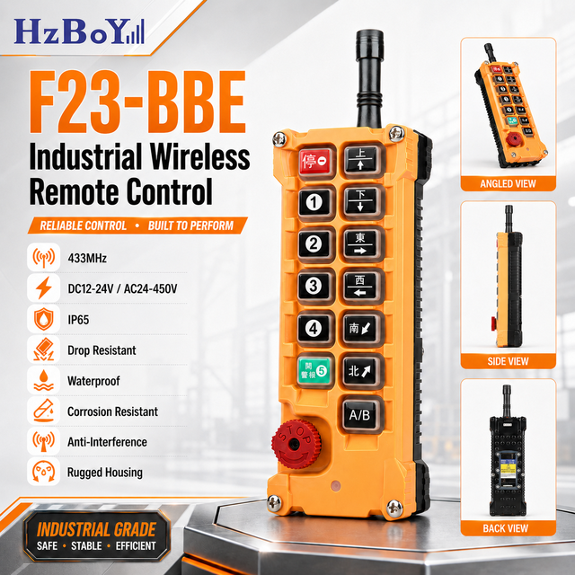 Rugged Industrial Grade Wireless Control F23-BBE IP65 Remote Control for Electric Hoist Crane Concrete Pump Anti-interference