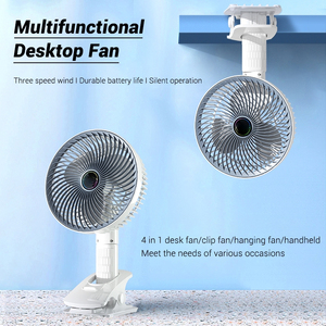 Hot Bán Có Thể Sạc Lại Bảng Nhỏ Quạt Làm Mát Với Clip 3 Bánh Có Thể Điều Chỉnh Xách Tay Treo Không Dây Quạt Điện Quạt Cầm Tay - Product Image 2