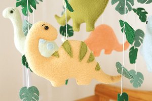 Baby Mobile <strong>Dinosaur</strong> Mobile <strong>Nursery</strong> with Pastel Dino Crib Mobile Hanging Mobile Kit Musical Mobile - Product Image 5
