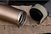 Mug Perjalanan Vakum Isolasi Dinding Ganda Stainless Steel 500ml, Tutup Anti Tumpah, Desain Loop, Isolasi Termal 6-12 Jam, Bebas BPA