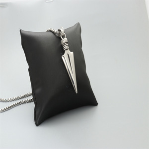 Collier avec pendentif flèche en acier inoxydable, bijoux unisexes, cadeau à la mode - Product Image 2