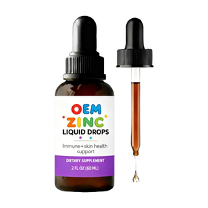 Usine GMP OEM Produits les plus vendus Gouttes de zinc liquides pour les tout-petits, les nourrissons et les adultes Formule et emballage personnalisés Complément alimentaire - Product Image 1