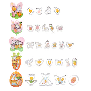 Strumenti speciali di cottura per <span class=keywords><strong>biscotti</strong></span> in acciaio inossidabile di <span class=keywords><strong>pasqua</strong></span> in 6 pezzi per il taglio e la stampa precisi dei <span class=keywords><strong>biscotti</strong></span> - Product Image 2