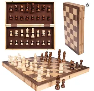Jeu d'échecs de divertissement en salle d'échecs personnalisé Offre Spéciale avec plateau pliable ensemble de jeu de voyage