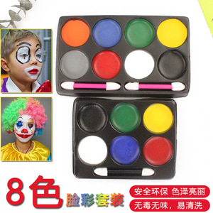 Pintura Facial de 8 Colores para Halloween, a Base de Agua, Fácil de Lavar, Maquillaje de Payaso para Fiestas, Sombra de Ojos para Actuaciones - Product Image 2