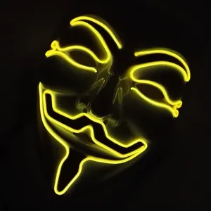 Halloween Vendetta LED Light Mask <span class=keywords><strong>Guy</strong></span> <span class=keywords><strong>Fawkes</strong></span> Glowing Cosplay <span class=keywords><strong>Máscara</strong></span> <span class=keywords><strong>de</strong></span> plástico para fiesta <span class=keywords><strong>de</strong></span> disfraces para carnaval Halloween - Product Image 2