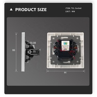 Prise murale téléphonique simple CAT3 de type 86, cadre PC blanc, noir, gris, norme européenne UE, pour usage domestique – Meilleures ventes