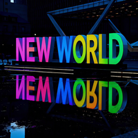 Panneau de signalisation de parc personnalisé, lettres LED lumineuses, panneau de signalisation de parc paysager, grandes lettres RGB, lettres géantes lumineuses autoportantes