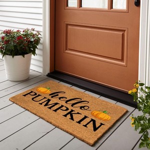 Vast Ocean Halloween <b>Doormat</b> Imitation Coconut Fiber Anti-Slip Front Door Mat <b>Washable</b> Pumpkin Ghost Pattern - Product Image 2