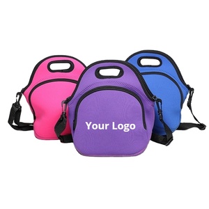 Borsa Termica per Pranzo in Neoprene con Tracolla <span class=keywords><strong>e</strong></span> Tasca Esterna con Cerniera, Porta Pranzo Personalizzato per Picnic, Campeggio, Lavoro - Product Image 1