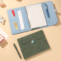 Ensemble de cahiers A5 personnalisables, reliure à feuilles mobiles, journaux à couverture rigide avec 100 feuilles, logo personnalisé, portefeuille, carnet de notes, coffret cadeau
