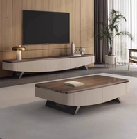 Table basse suspendue en dalle de pierre frittée, style luxe léger, design simple et moderne, pour petit salon, sensation haut de gamme, réglable