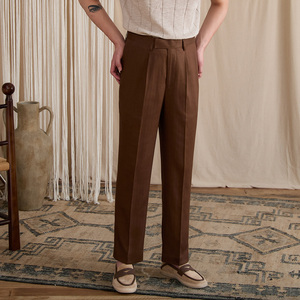 <span class=keywords><strong>Pantaloni</strong></span> da Uomo Business Casual a Gamba Dritta, Vita Media-Alta, Traspiranti in Lyocell, Vestibilità <span class=keywords><strong>Slim</strong></span> - Product Image 2