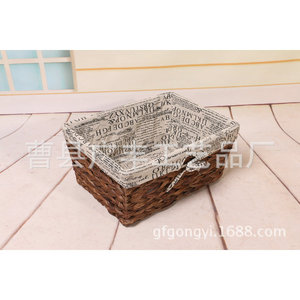 Square <b>Wicker</b> <b>Laundry</b> <b>Basket</b> With Lid For Clothing Storage Cao County Shandong GF-25 - Product Image 3