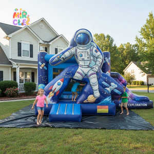 Château Gonflable Commercial Thème Espace avec Toboggan et Panier Basket, Astronaut Jumping Castle pour Garçons - Product Image 3