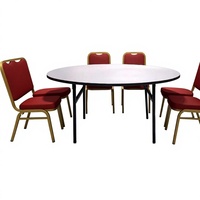 Table à manger pliable en bambou pour hôtel et restaurant, design moderne et minimaliste, panneaux multicouches ignifuges, grande capacité, salle à manger pour banquets
