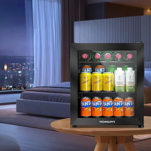 Réfrigérateur vitrine 40L avec porte en verre, mini-réfrigérateur portable avec serrure et clé pour chambre, hôtel - Product Image 1