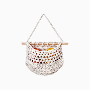 Bohemian Woven Rattan Fruit <b>Basket</b> Wall Mounted Rectangle Food Container Hanging <b>Storage</b> - Product Image 3