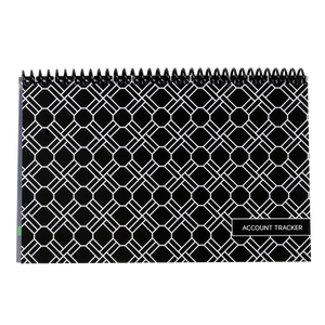 Carnet de suivi des comptes de qualité supérieure - Origine Washington, reliure spirale, couverture noire imprimée - Product Image 1