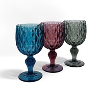 Vente en gros de verres à vin de mariage de luxe vintage rétro colorés