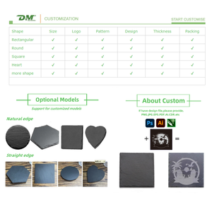 Milieuvriendelijke klassieke zwarte leisteen onderzetters, aanpasbare matten & pads voor thuis, bar & keuken. - Product Image 6