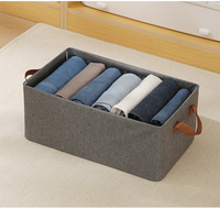 Recién llegado, caja de almacenamiento plegable gris, edredón de plástico y organizador de ropa con marco de acero, capacidad de carga de 10kg